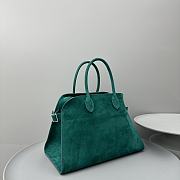 The Row Margaux 15 Suede Top Handle Bag Green 38.5x16x30cm - 5