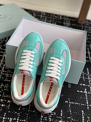 Prada Patent Technical Fabric Green Sneakers - 4