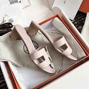 Hermes Oasis Epsom Light Pink Heel 5cm - 2