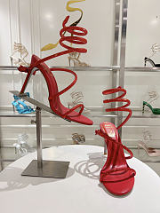 Rene Caovilla Jewel Snake With Heel Red 10cm - 5