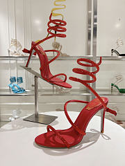 Rene Caovilla Jewel Snake With Heel Red 10cm - 2