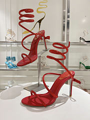 Rene Caovilla Jewel Snake With Heel Red 10cm - 4