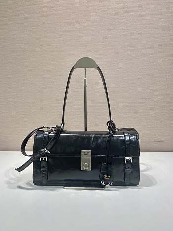 Prada Medium Leather Handbag Black 32x16.5x10cm