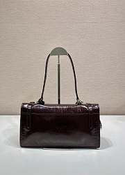 Prada Medium Leather Handbag Dark Brown 32x16.5x10cm - 3