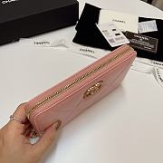 Chanel Zipped Pink Wallet 19.5x10.5cm - 4