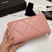 Chanel Zipped Pink Wallet 19.5x10.5cm - 3