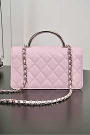 Chanel Clutch With Chain Calsfkin Light Pink Silver 18.5x11x6cm - 2