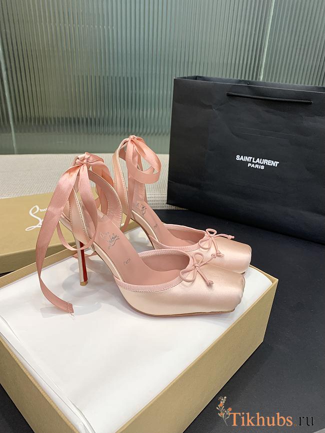 Christian Louboutin Cassia Lace Up 100mm Pink Pumps - 1