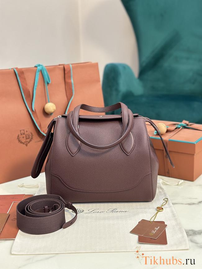 Loro Piana Happy Day Sesia Dark Brown Bag 26x23x14cm - 1