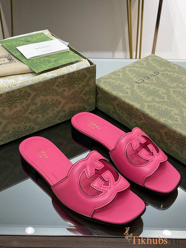 Gucci Neon Pink Slides - 1