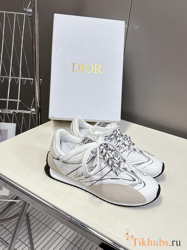 Dior D-Sketch Sneaker White Nylon Calfskin - 1