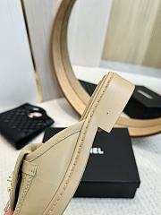 Chanel CC Logo Leather Sildes Beige - 5