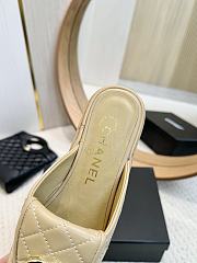 Chanel CC Logo Leather Sildes Beige - 2