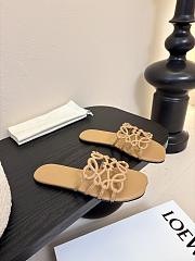 Loewe Petal Anagram Slide Calfskin Beige - 1