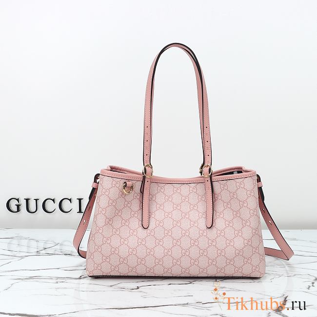 Gucci GG Emblem Small Tote Bag Light Pink 30x18x11cm - 1