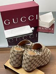 Gucci Women's Wedge Sandal Horsebit Brown - 4