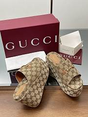 Gucci Women's Wedge Sandal Horsebit Brown - 3