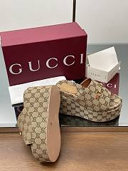 Gucci Women's Wedge Sandal Horsebit Brown - 2