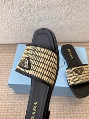 Prada Woven Black Slides - 4