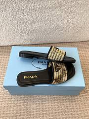 Prada Woven Black Slides - 3