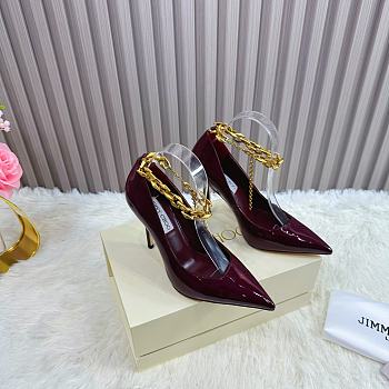 Jimmy Choo Azia Strappy Red Wine Heeled 10cm