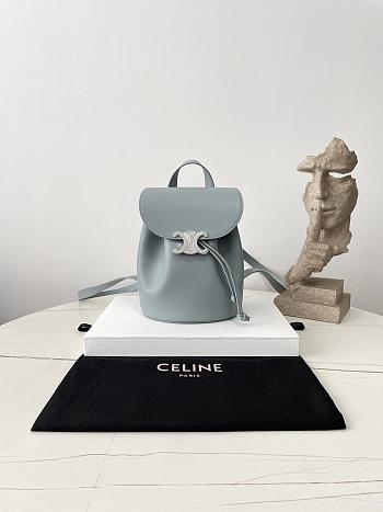 Celine Backpack Bonnie Smooth Blue Calfskin 25x18x13cm