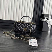 Chanel CC Trendy Top Handle Black Lambskin 19x5.5cm - 1