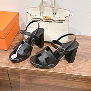 Hermes Black Sandal Heel 9cm - 2