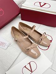 Valentino Garavani Patent Beige Mary Jane Flats - 1