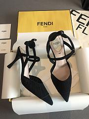 Fendi Black Lace Colibri Lite Slingback Pumps 8.5cm - 1