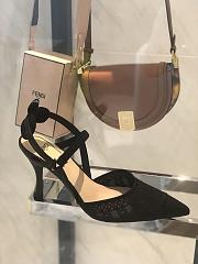Fendi Black Lace Colibri Lite Slingback Pumps 8.5cm - 5