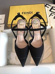 Fendi Black Lace Colibri Lite Slingback Pumps 8.5cm - 3