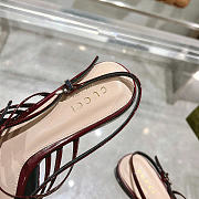 Gucci Red Wine Patent Strappy Ballet Flat - 5