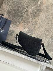 Dior Mini Saddle Bag Black Oblique Jacquard 19.5x15x5.5cm - 5