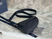 Dior Mini Saddle Bag Black Oblique Jacquard 19.5x15x5.5cm - 3