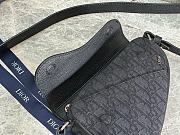 Dior Mini Saddle Bag Black Oblique Jacquard 19.5x15x5.5cm - 2
