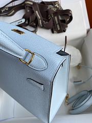 Hermes Kelly 25 Bag Light Blue Epsom Gold 25cm - 6