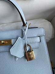 Hermes Kelly 25 Bag Light Blue Epsom Gold 25cm - 5