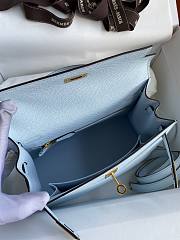 Hermes Kelly 25 Bag Light Blue Epsom Gold 25cm - 3