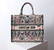 Dior Large Book Tote Raffia Blue Papillon 42x18x35cm - 1