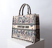 Dior Large Book Tote Raffia Blue Papillon 42x18x35cm - 4