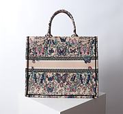 Dior Large Book Tote Raffia Blue Papillon 42x18x35cm - 3