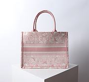 Dior Medium Book Tote Peach Pink White D-Butterfly 36x27.5x16.5cm - 5