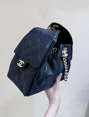 Chanel 25 Small Handbag Black Calfskin Gold 30x26x14cm - 6
