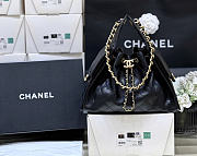 Chanel 25 Small Handbag Black Calfskin Gold 30x26x14cm - 4