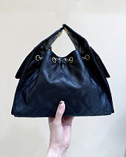 Chanel 25 Small Handbag Black Calfskin Gold 30x26x14cm - 3