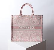 Dior Large Book Tote Peach Pink White D-Butterfly 42x18x35cm - 1