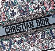 Dior Medium Book Tote White Blue Papillon 36x18x28cm - 2