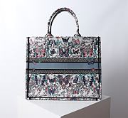 Dior Large Book Tote White Blue Papillon 42x18x35cm - 4