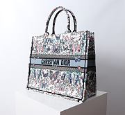 Dior Large Book Tote White Blue Papillon 42x18x35cm - 3